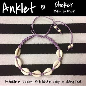 Hawaiian Surfer Cowrie Shell Anklet or Choker